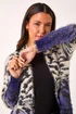 Roman Purple Fluffy Abstract Dipped Cardigan - Size 16 Image 4