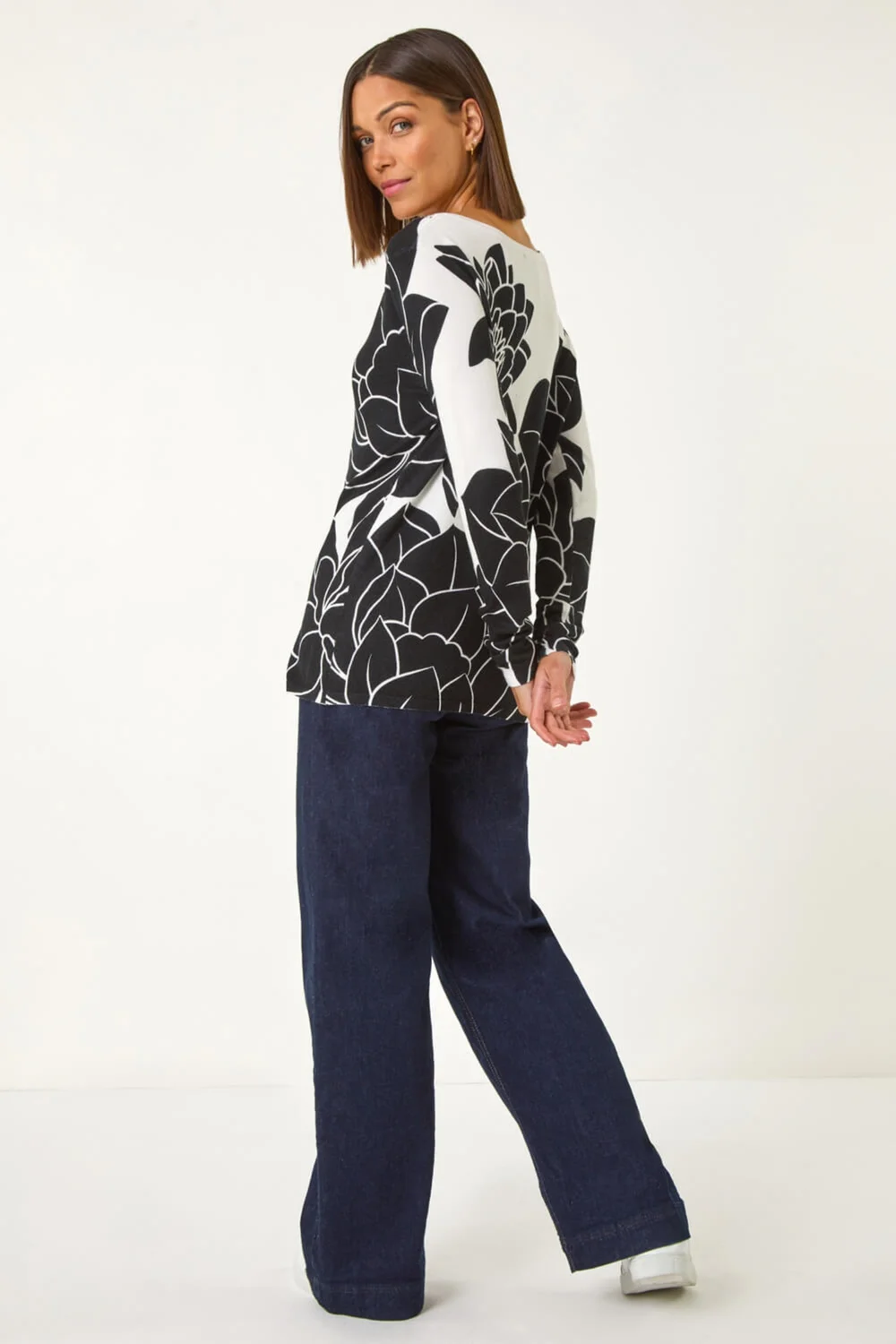 Roman Ivory Lilly Floral Print Knit Jumper - 10 Image 3