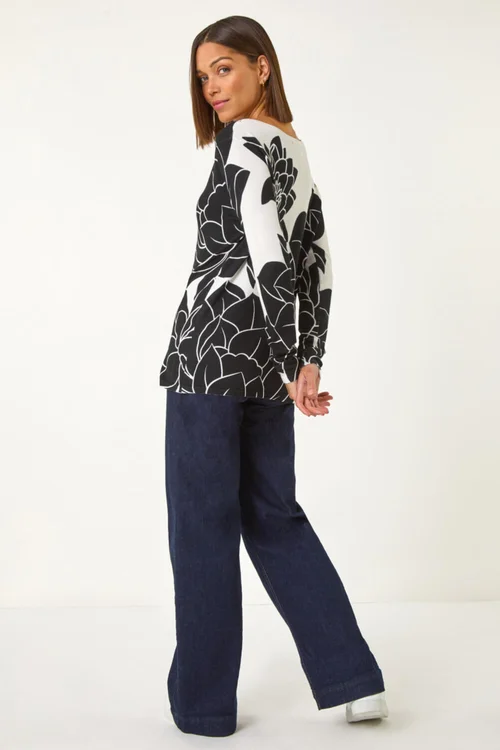 Roman Ivory Lilly Floral Print Knit Jumper - 10 Image 3