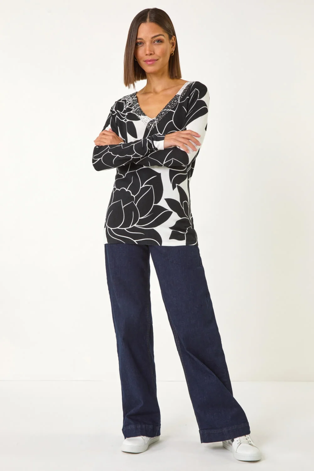 Roman Ivory Lilly Floral Print Knit Jumper - 10 Image 2