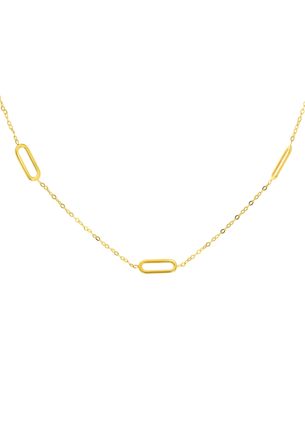 Golden Moments 9ct Yellow Gold Three Paper Adjustable Chain (12mm X 5mm) - One Size Image 1