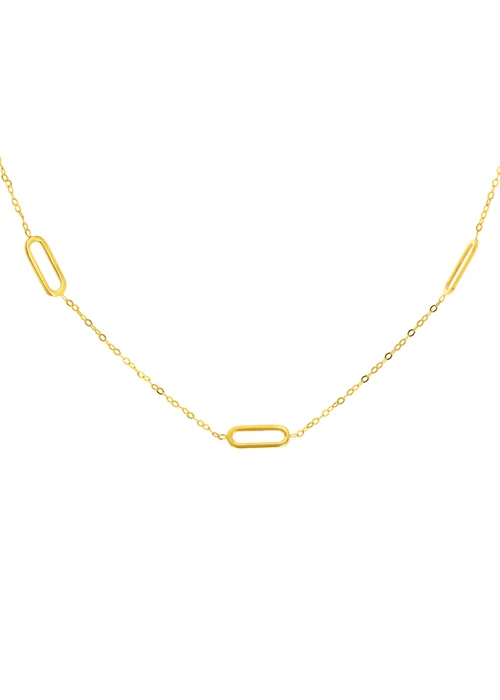 Golden Moments 9ct Yellow Gold Three Paper Adjustable Chain (12mm X 5mm) - One Size Image 1