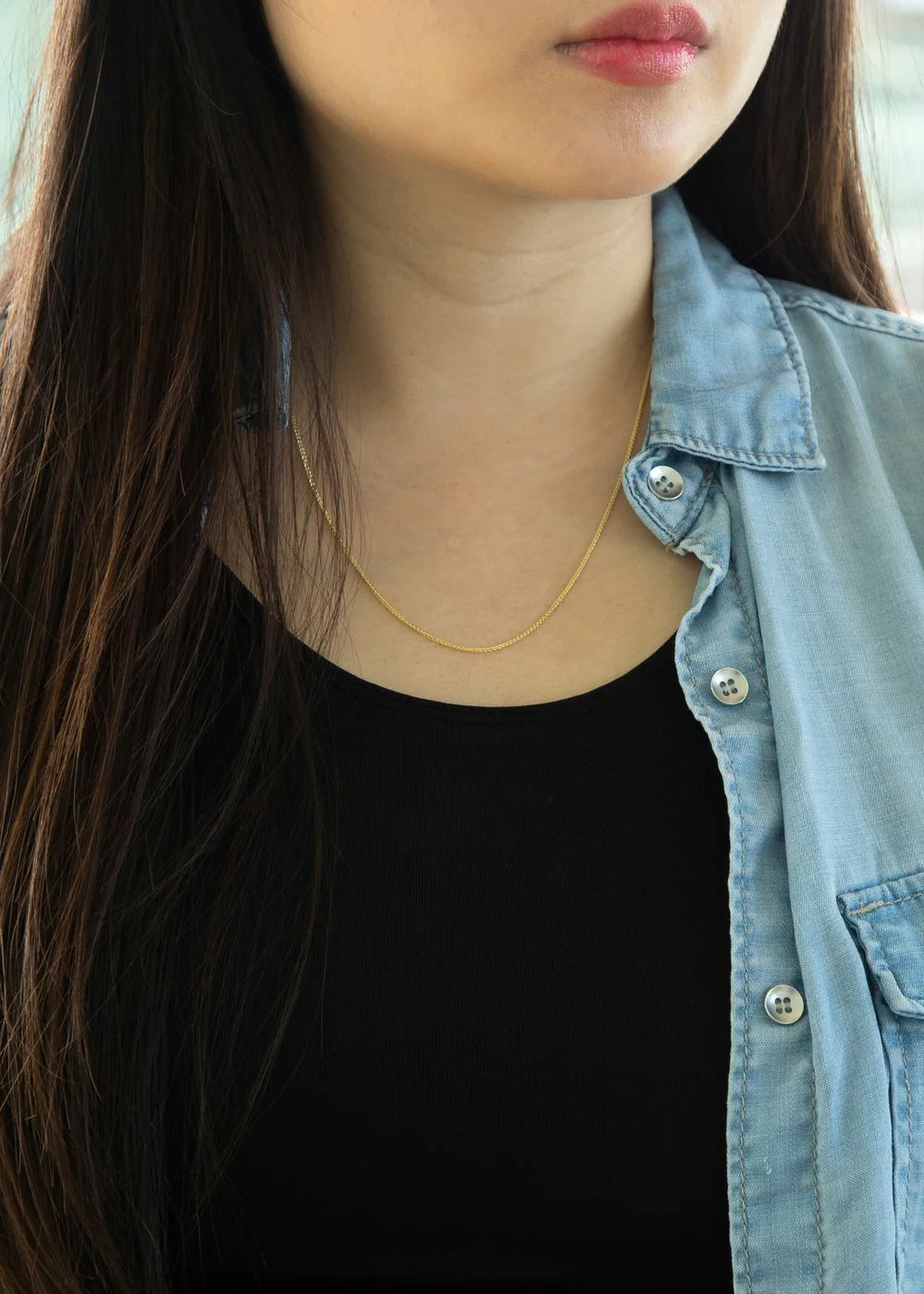 Golden Moments 9ct Yellow Gold 1mm Spiga Chain - One Size Image 3