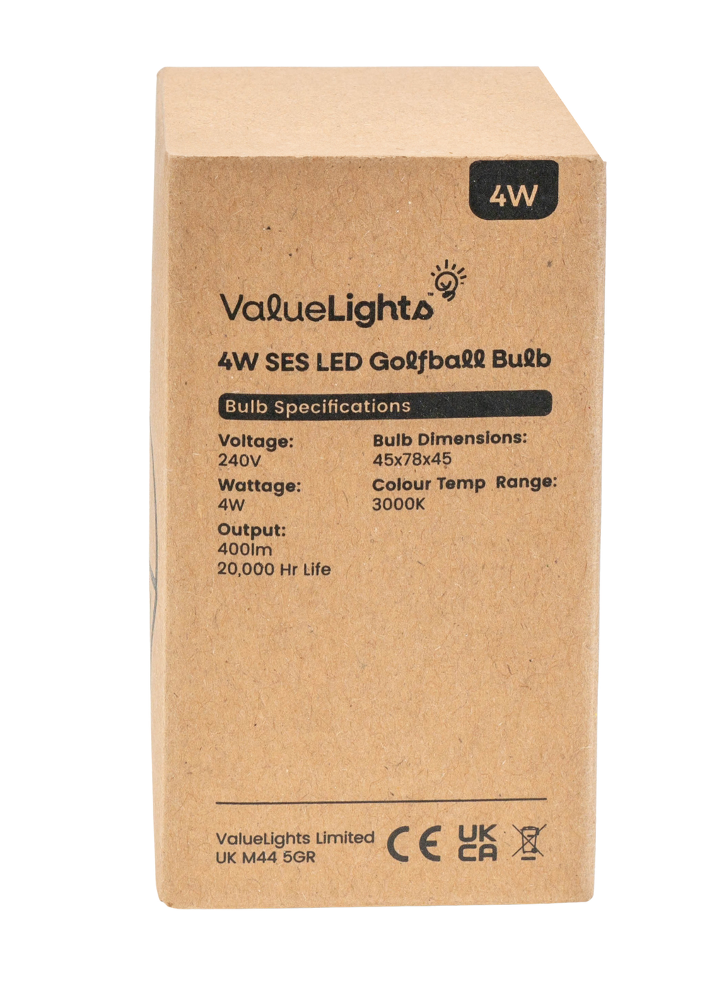 ValueLights 6 Pack E14 Golfball LED 4W Warm White 3000K Light Bulbs - One Size Image 2