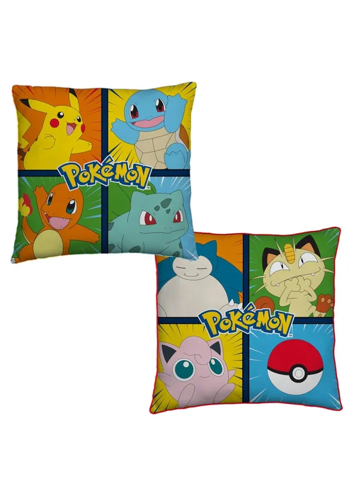 Pokemon Multi Colour Retro Square Cushion (40x40cm) - One Size Image 5