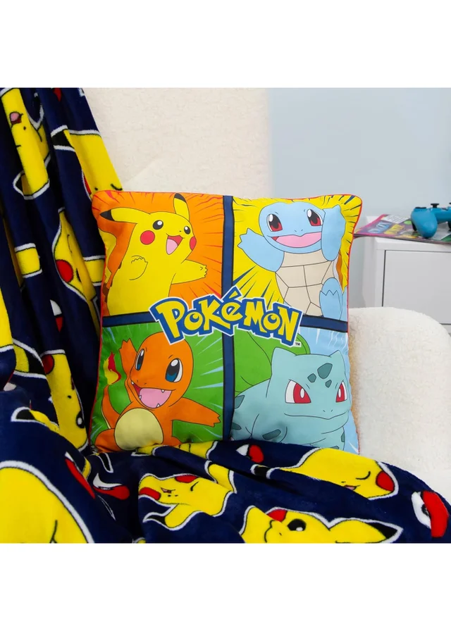 Pokemon Multi Colour Retro Square Cushion (40x40cm)