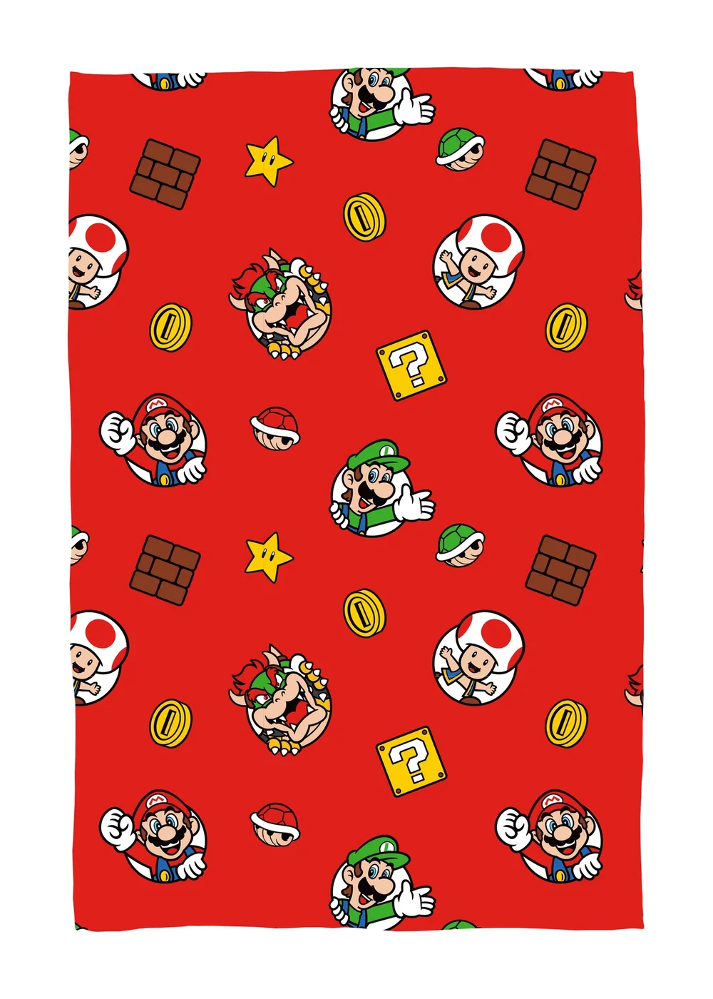 Super Mario Red Here We Go Fleece Throw - One Size Image 5