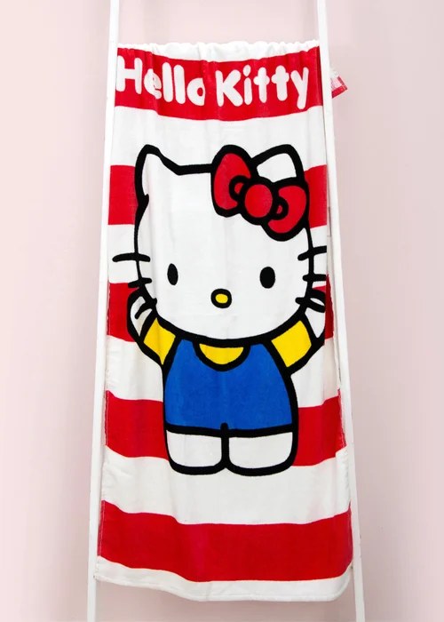 Hello Kitty Red Stripe Beach Towel - One Size Image 6