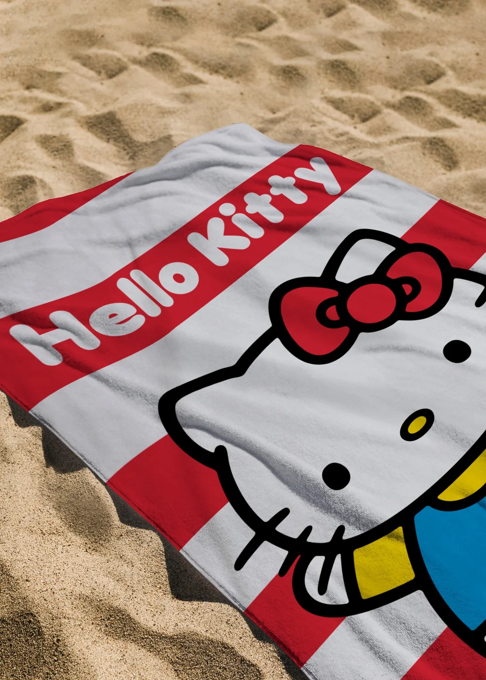 Hello Kitty Red Stripe Beach Towel - One Size Image 2