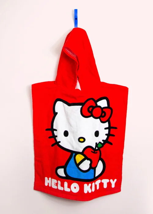 Hello Kitty Red Cheeky Poncho Towel - One Size Image 1