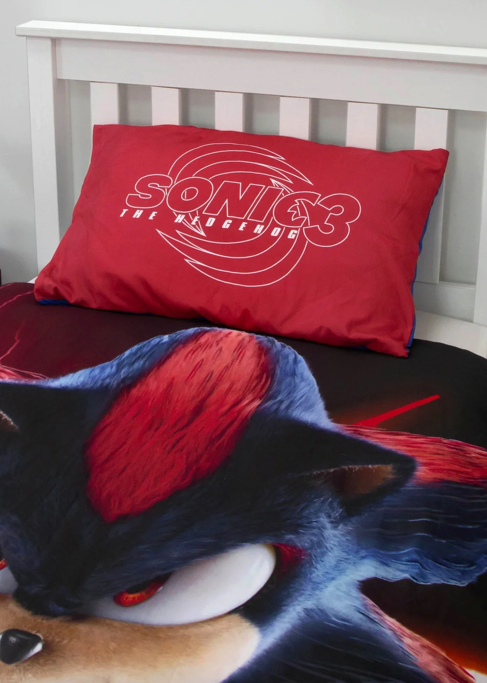 Sonic Red/Blue The Movie 3 Reversible Polycotton Duvet Set - Single Image 4