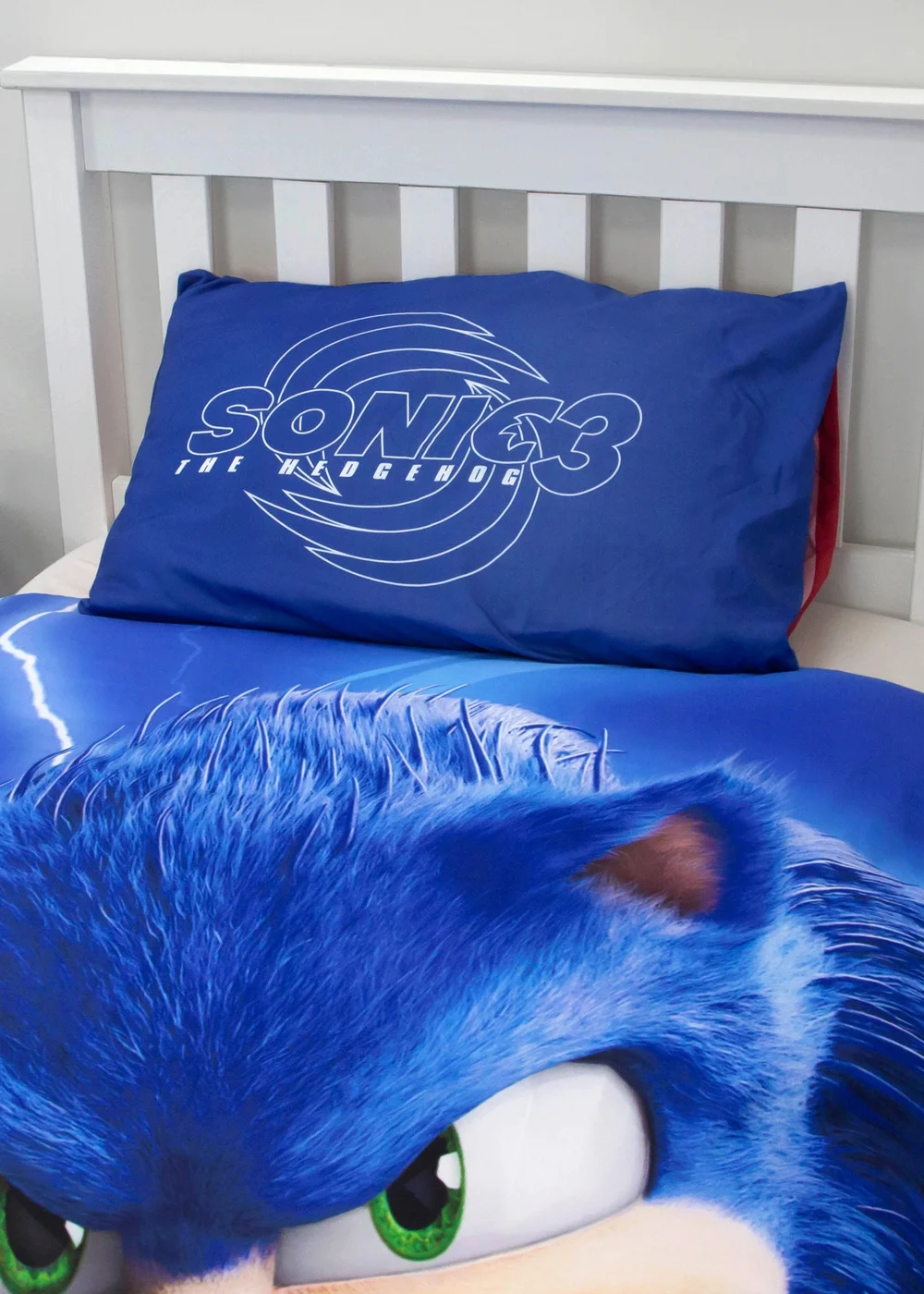 Sonic Red/Blue The Movie 3 Reversible Polycotton Duvet Set - Single Image 3