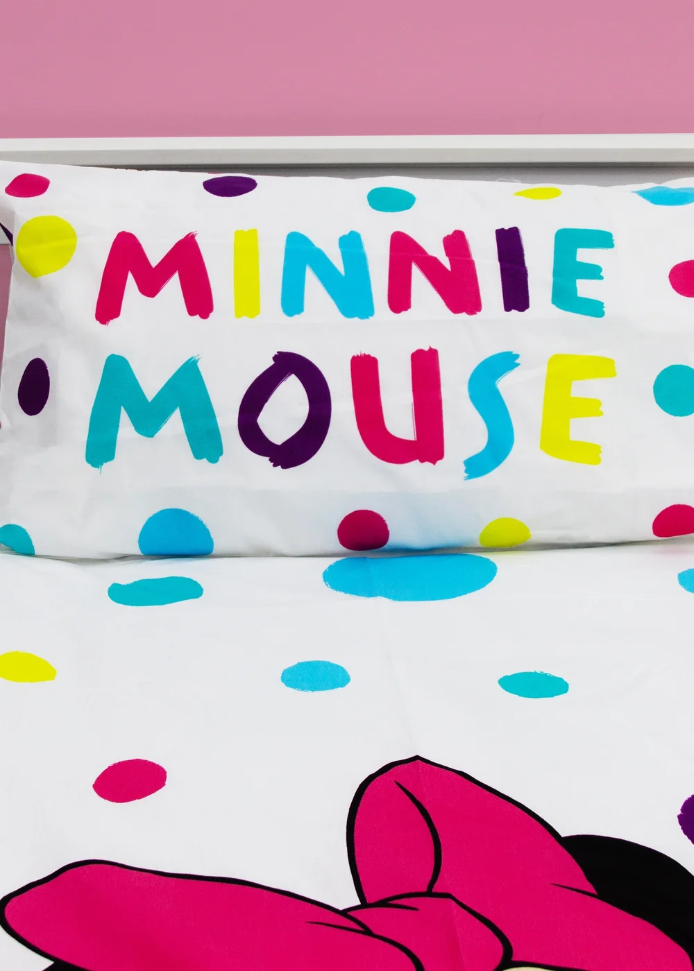 Disney Multi Colour Minnie Mouse Bubbles Polycotton Duvet Set - Single Image 3