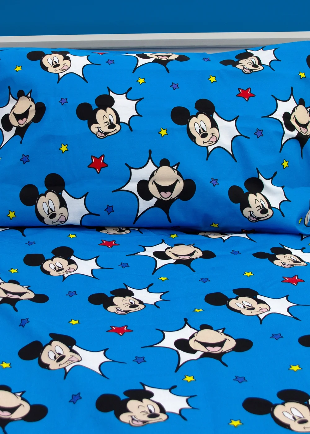 Disney Blue Mickey Mouse Checkerboard Polycotton Duvet Set - Single Image 4