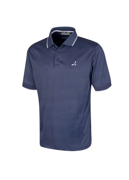Under Par Navy Waffle Knit Polo Shirt - S Image 1