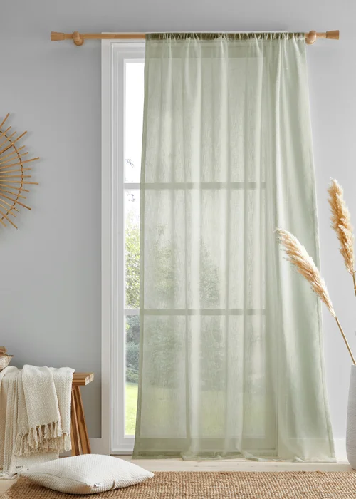 Drift Home Kayla Green Voile Panel - 55W X 54D (140x137cm) Image 1