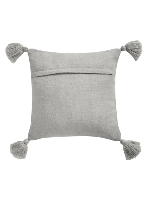 Drift Home Alda Outdoor Tasselled Grey Filled Cushion - 43W X 43D Image 3