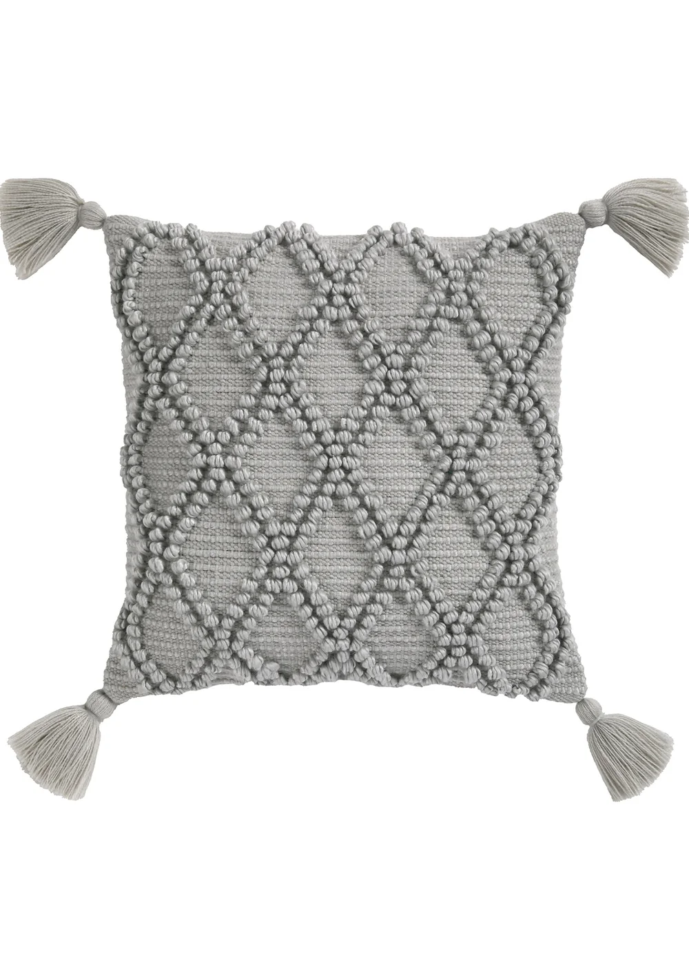 Drift Home Alda Outdoor Tasselled Grey Filled Cushion - 43W X 43D Image 2