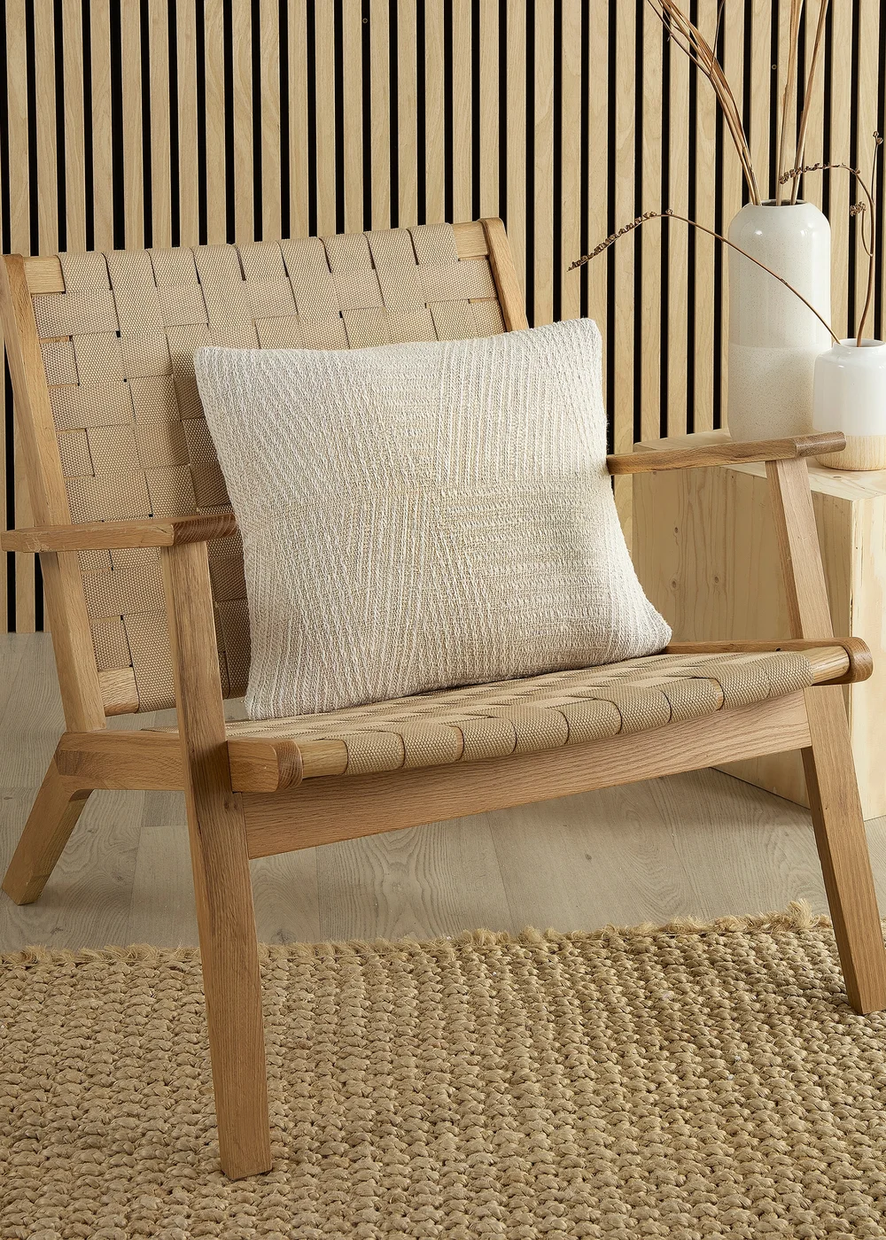 Appletree Loft Myan Woven Natural Filled Cushion - 43W X 43D Image 1