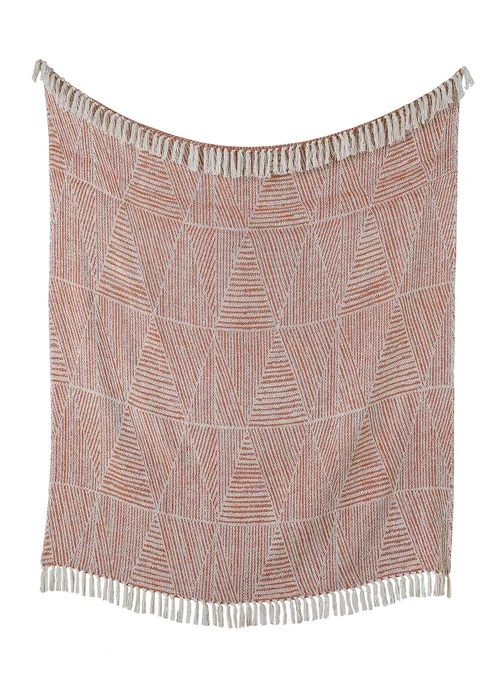 Appletree Loft Myan Tasselled Terracotta Throw - 130 x 180cm Image 2