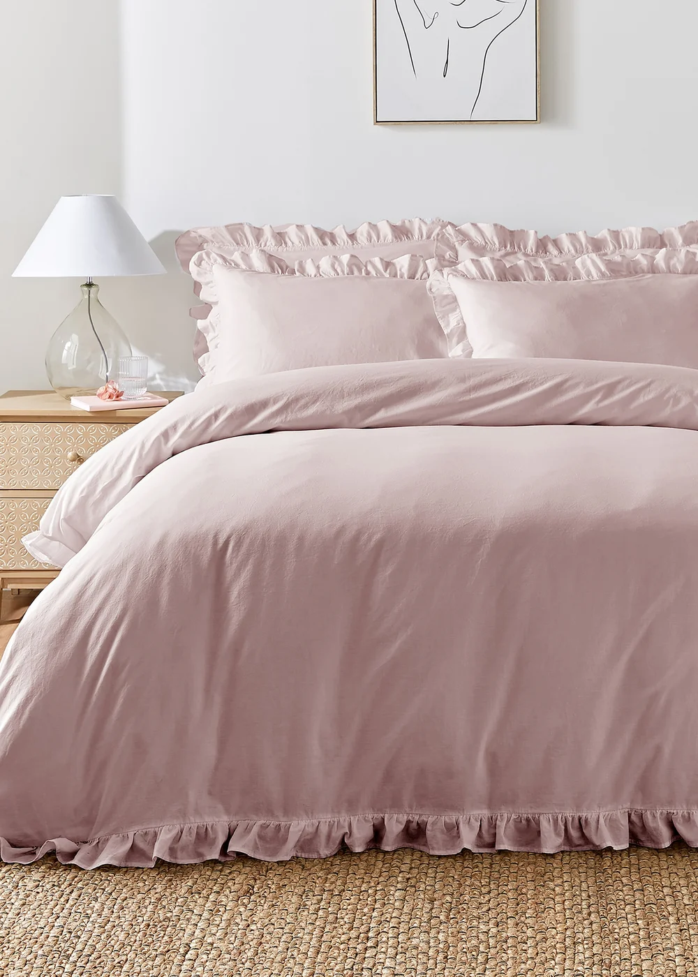Appletree Loft Cassia Frill Lavender Duvet Cover Set - Single Image 1