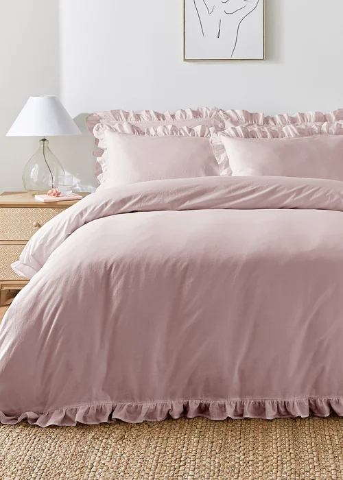 Appletree Loft Cassia Frill Lavender Duvet Cover Set - Single Image 1