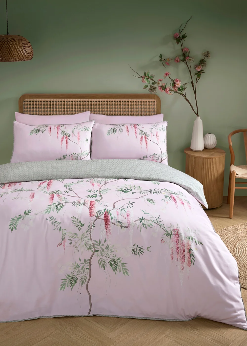 Soiree Enya Digitally Printed Pink Duvet Cover Set - King Image 1