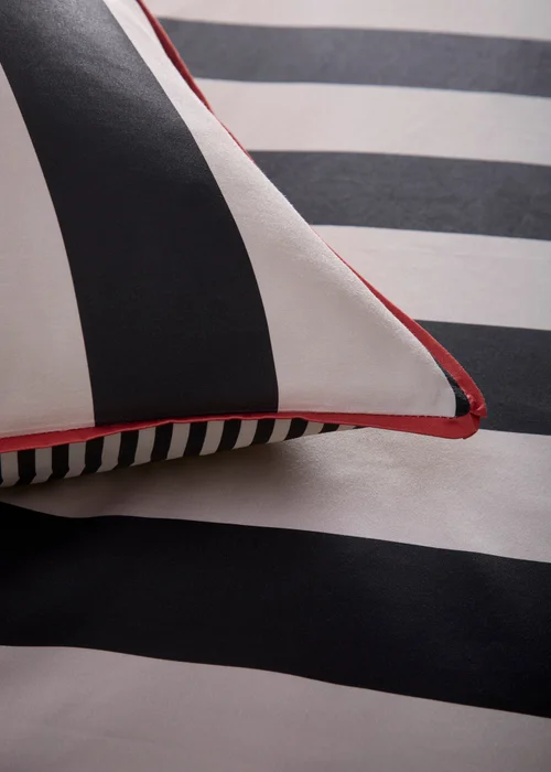 Laurence Llewelyn-Bowen Festivo Circus Stripe Black Duvet Cover Set - Double Image 3