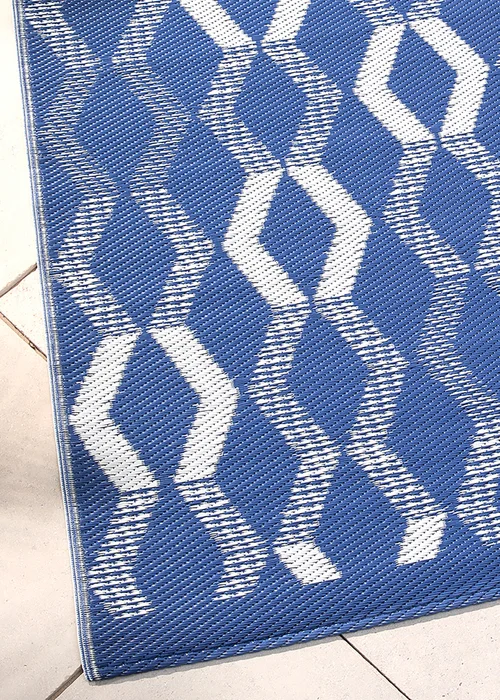 Fusion Rico Outdoor UV Resistant Blue Outdoor Rug - 120 x 170 Image 2