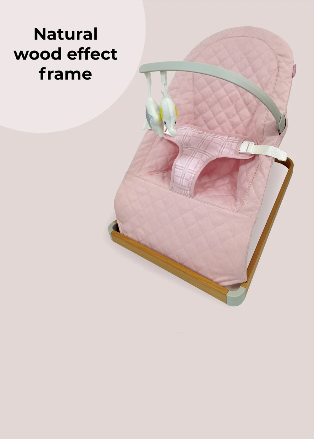 My Babiie Pink Plaid Baby Bouncer - One Size Image 3