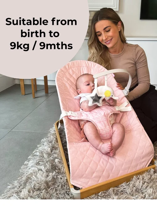 My Babiie Pink Plaid Baby Bouncer - One Size Image 2