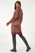 Roman Burgundy Geometric Print Jacquard Jumper Dress - Size 12 Image 4
