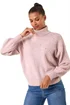 Roman Pale Pink Faux Pearl Roll Neck Knit Jumper - Size 18 Image 1