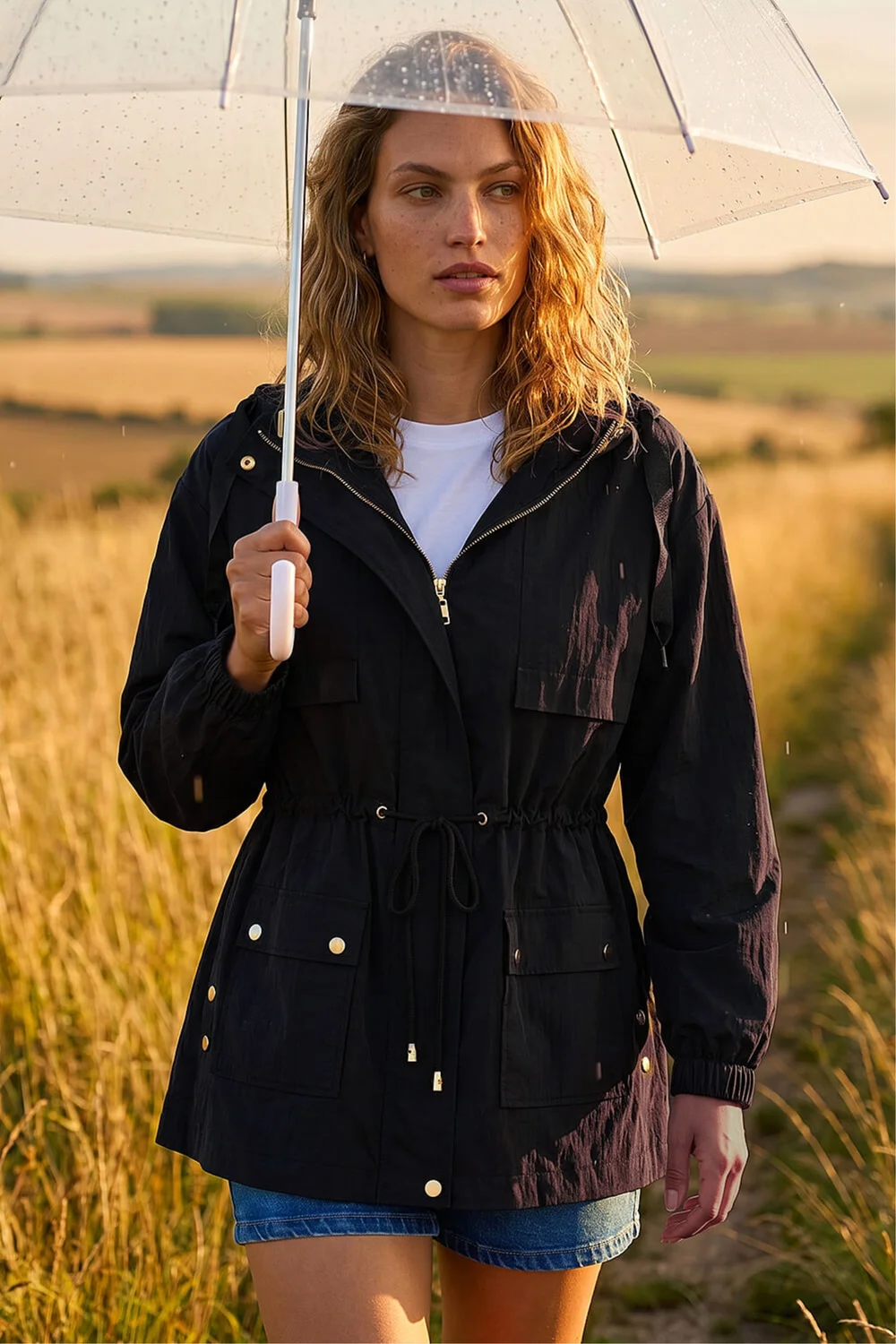 Roman Black Shower Resistant Rain Jacket - 16 Image 2
