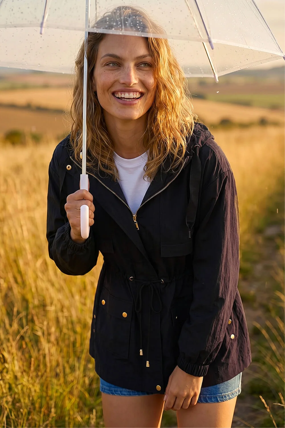 Roman Black Shower Resistant Rain Jacket - 16 Image 1
