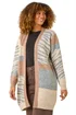 Roman Natural Colour Block Animal Print Knit Cardigan - Size 10 Image 1