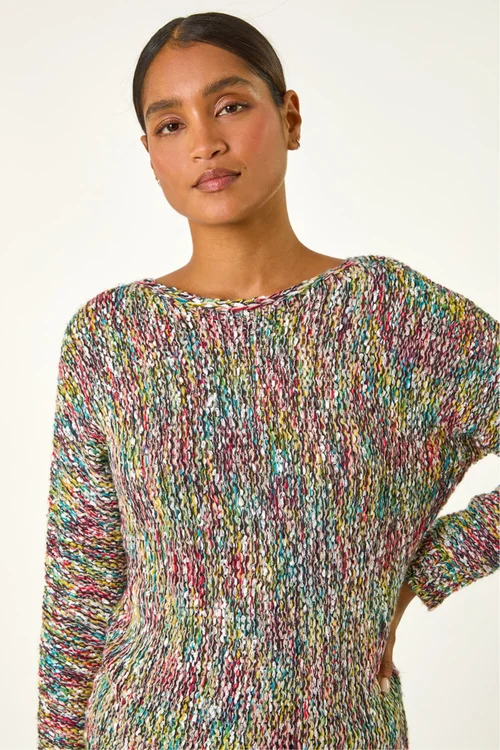Roman Multi Patterned Tape Yarn Knit Jumper - 10 Image 4
