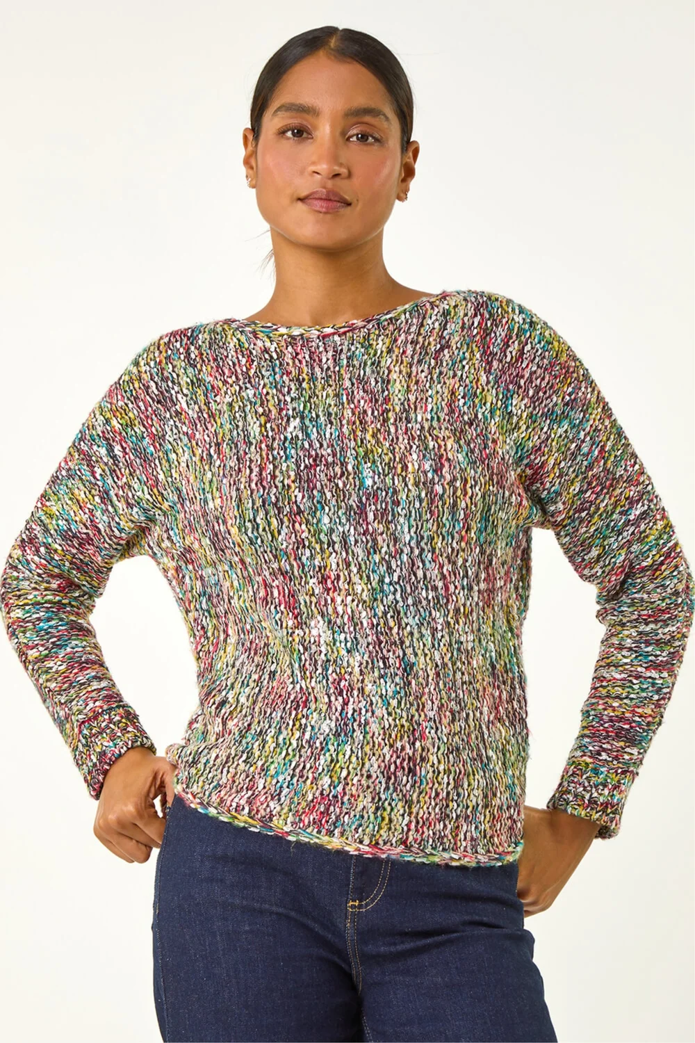 Roman Multi Patterned Tape Yarn Knit Jumper - 10 Image 1