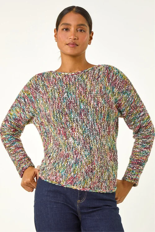 Roman Multi Patterned Tape Yarn Knit Jumper - 10 Image 1