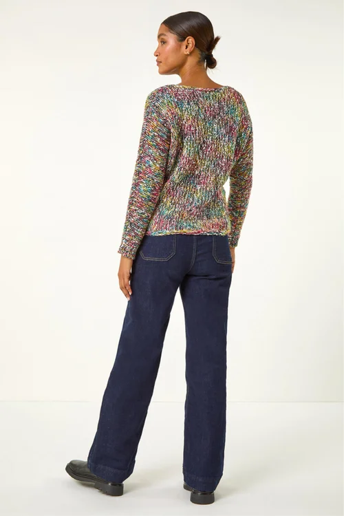 Roman Multi Patterned Tape Yarn Knit Jumper - 10 Image 3