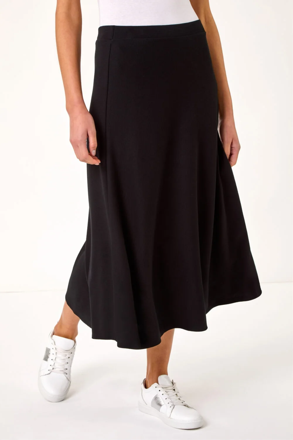 Roman Black A-Line Pull On Stretch Skirt - 14 Image 1