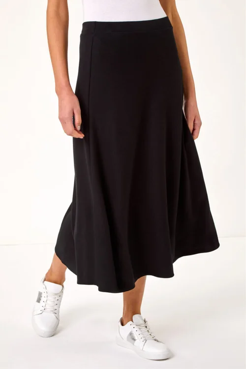 Roman Black A-Line Pull On Stretch Skirt - 14 Image 1
