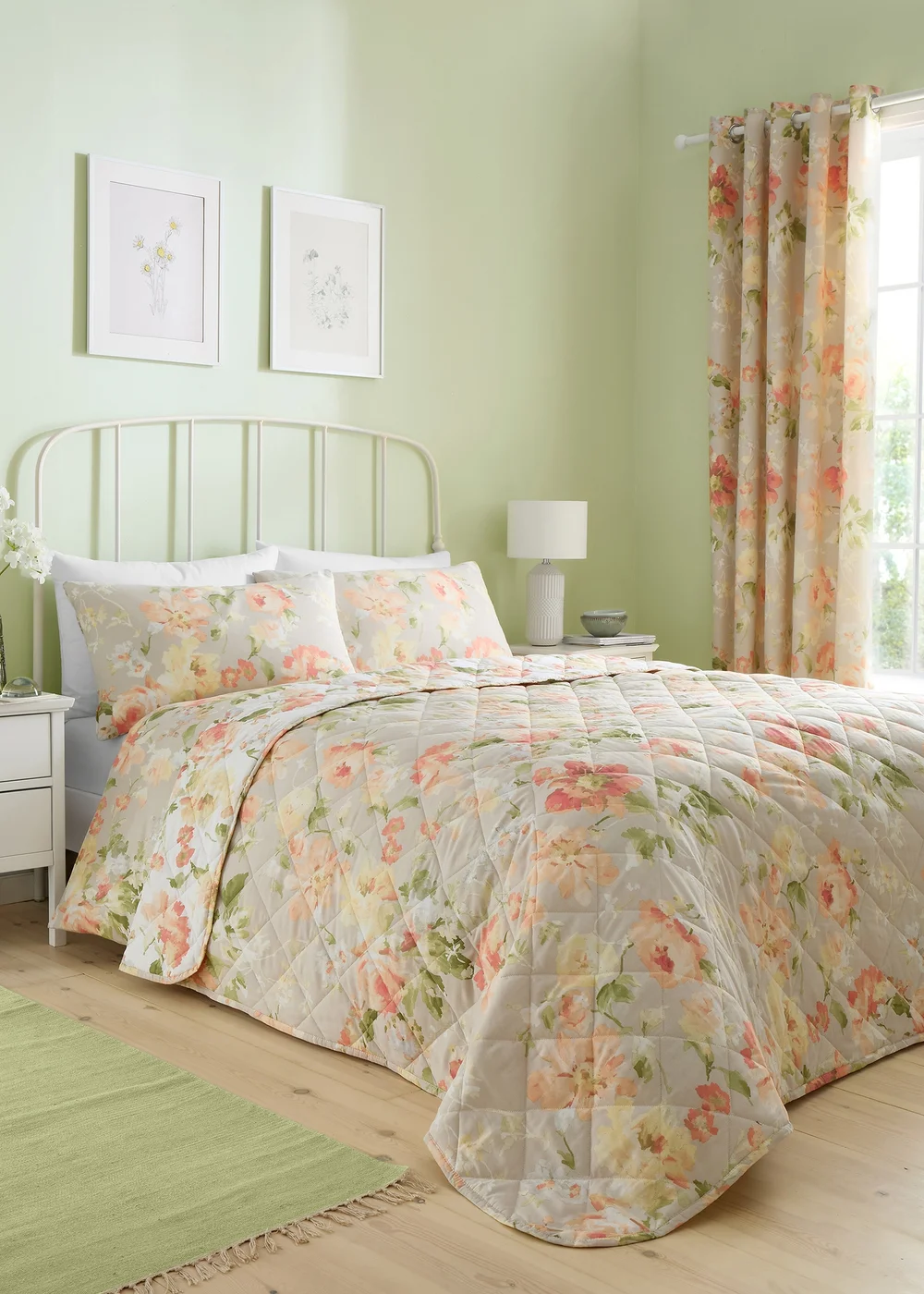 Dreams & Drapes Design Flourette Natural Bedspread - 200 x 230cm Image 1