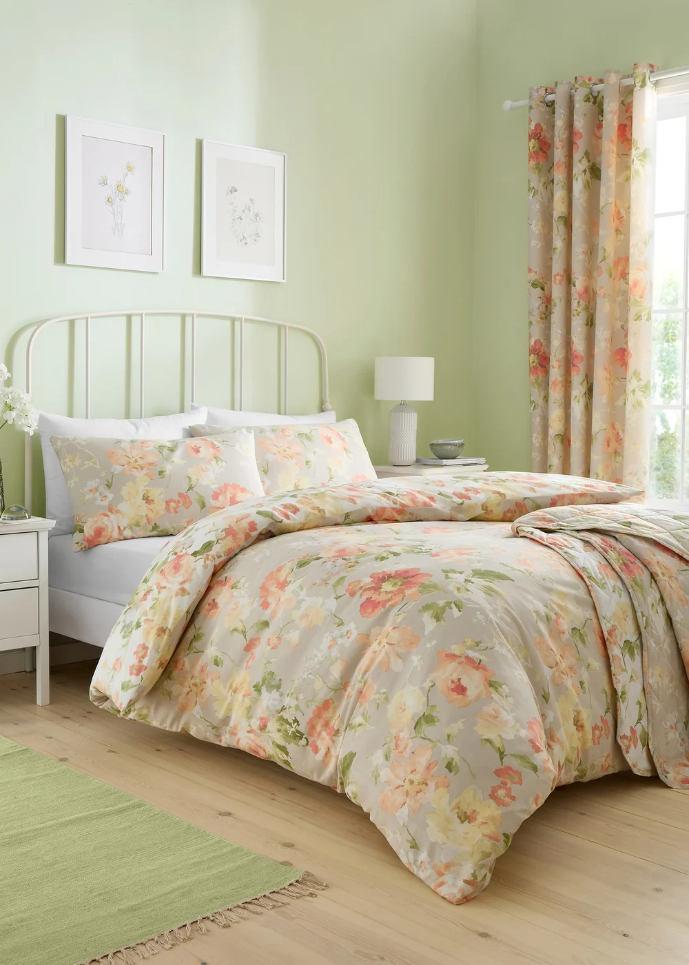 Dreams & Drapes Design Flourette Natural Bedspread - 200 x 230cm Image 2