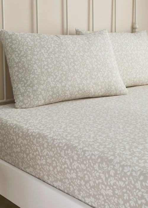 Dreams & Drapes Decorative Tess Natural Fitted Bed Sheet Set - Single Image 1