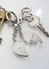 Personalised Memento Company Silver Two Hearts Keyring - One Size Image 3