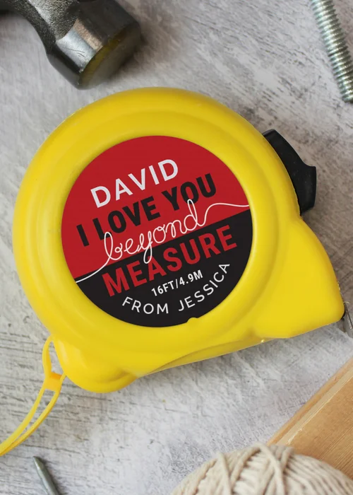 Personalised Memento Company Yellow Beyond Measures Tape Measure - One Size Image 3