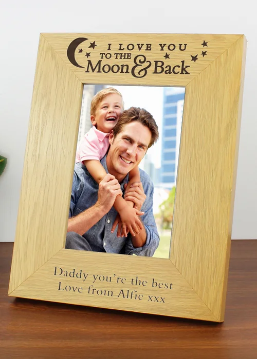 Personalised Memento Company Oak Finish Photo Frame (6x4) - One Size Image 2
