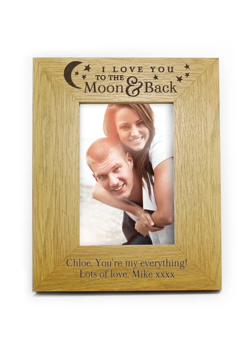 Personalised Memento Company Oak Finish Photo Frame (6x4) - One Size Image 1
