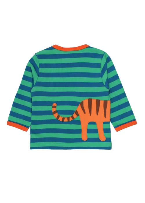 Toby Tiger Organic Green Born Free Tiger Applique T-Shirt (3 months - 6 years) - 1-1.5 Yrs Image 3